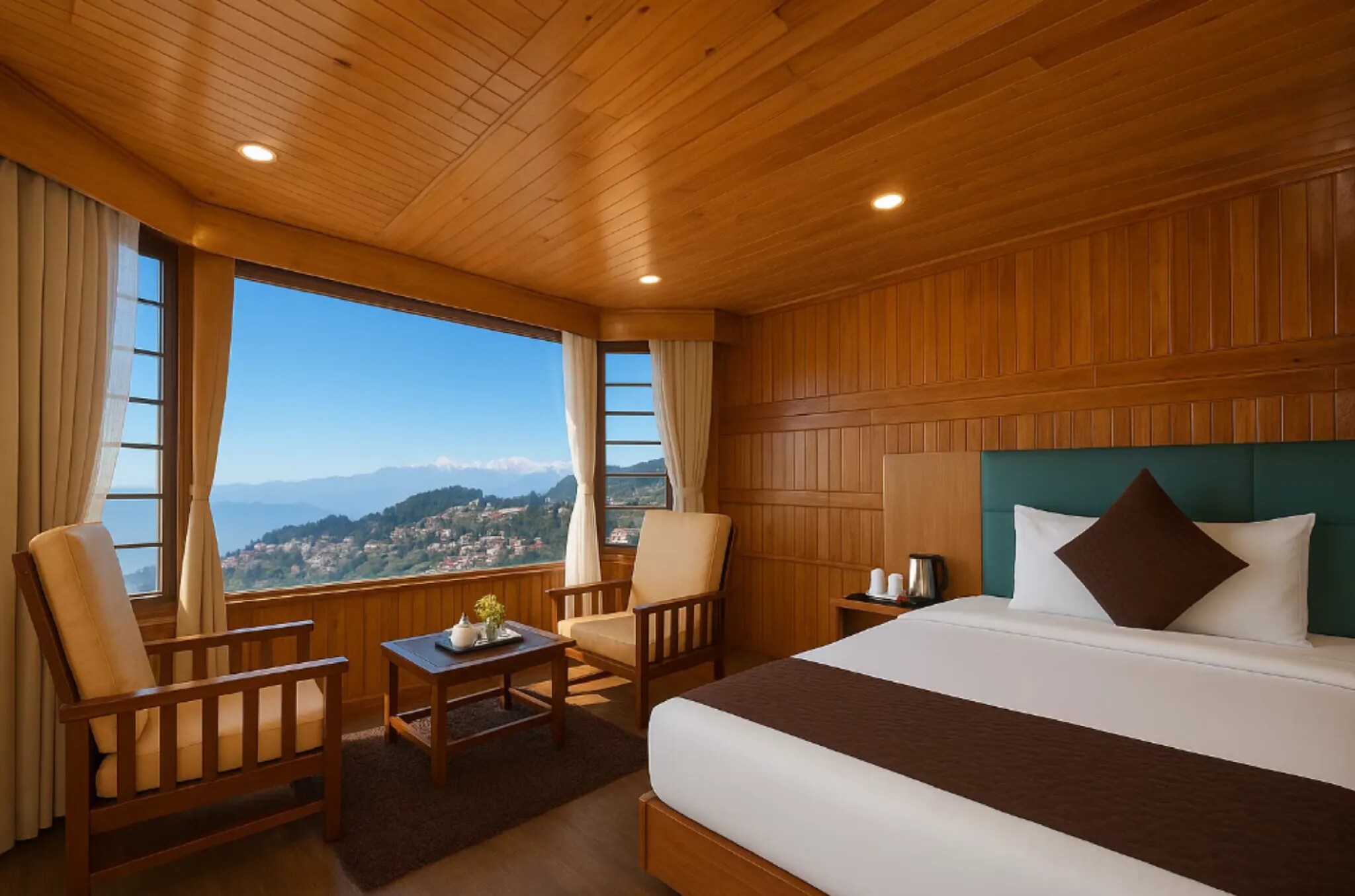 Hotel Apsara super deluxe room with Kanchenjunga mountain view